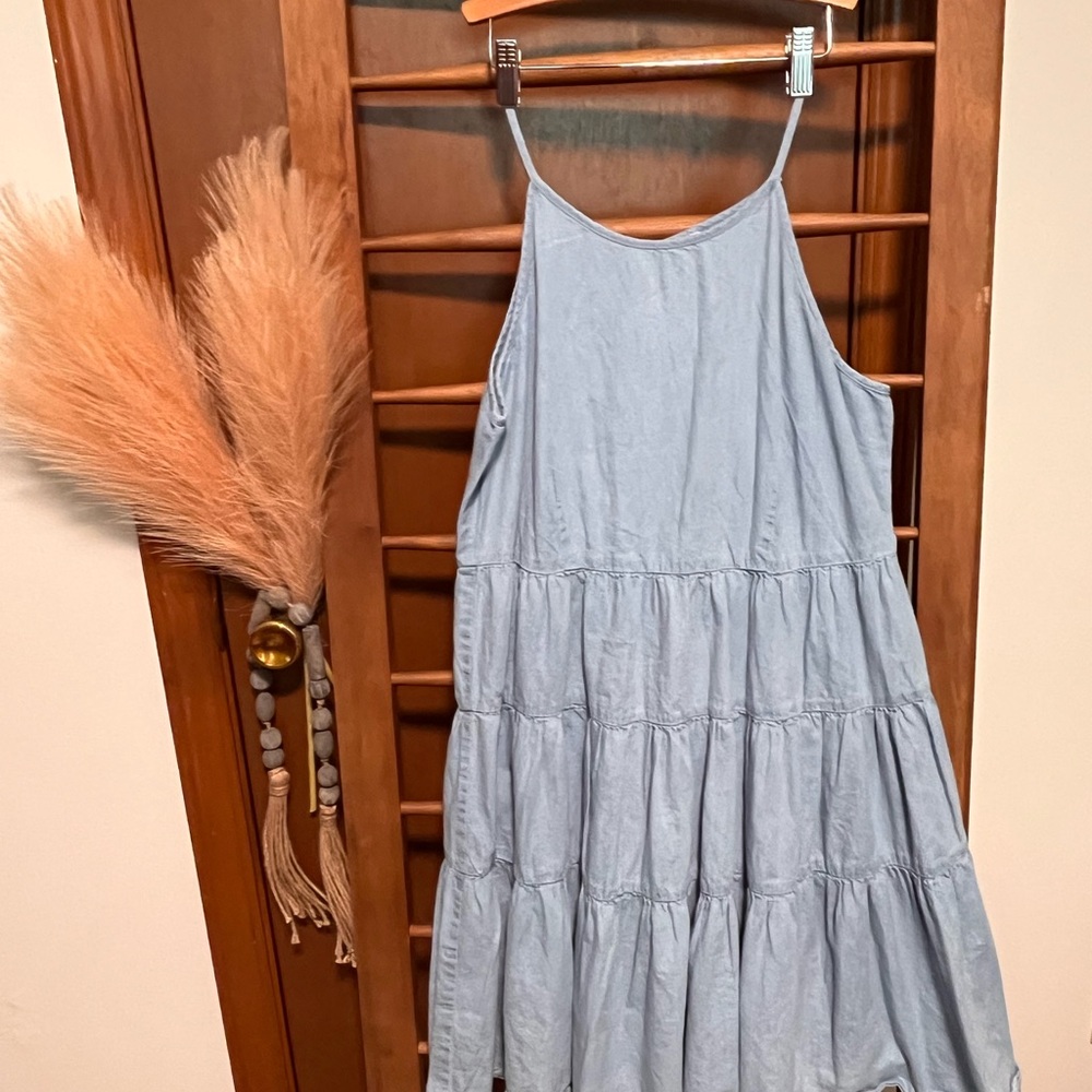 Japna Sky Blue Cotton Dress